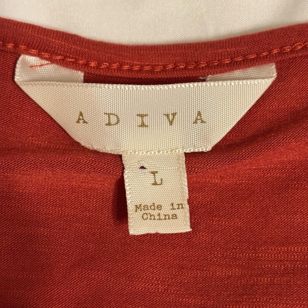 ADIVA Lace Hem Short Sleeve Top – Women’s Large - Picture 2 of 8